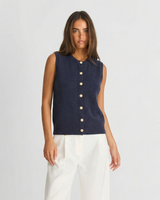 Felicity | Gold Button-Front Knit Vest
