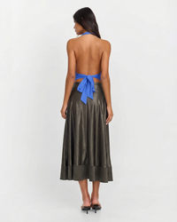 Hannah | Satin Tiered A-Line Midi Skirt