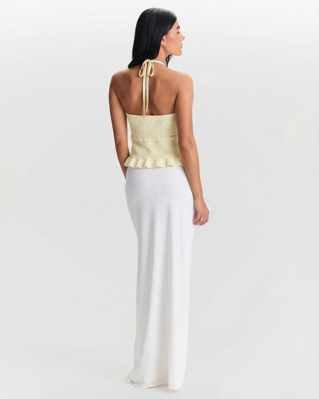 Eleanor | Ribbed Crochet Halter Neck Top