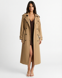 Kate | Longline Double-Breasted Trench Coat