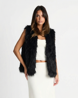 Elise | Shaggy Faux Fur Open-Front Gilet