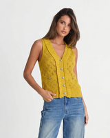 Jemima | Open-Knit V-Neck Vest with Pockets