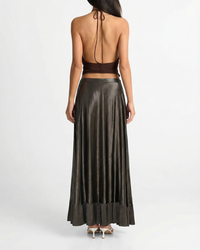 Phoebe | Crinkled Satin Tiered Maxi Skirt
