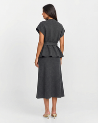 Erin | V-Neck Wrap Top Knit Midi Skirt Co-ord Set