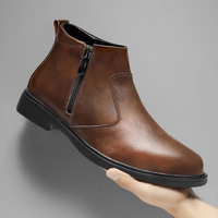 Kael men's leather Chelsea boots, view 4