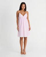 Elise | Lace Trim Striped Slip Dress