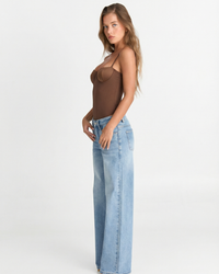 Megan | Sweetheart Corset Top in Brown, Light Khaki & Army Green