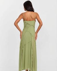 Brianna | Raw Edge Panel Chiffon Maxi Slip Dress