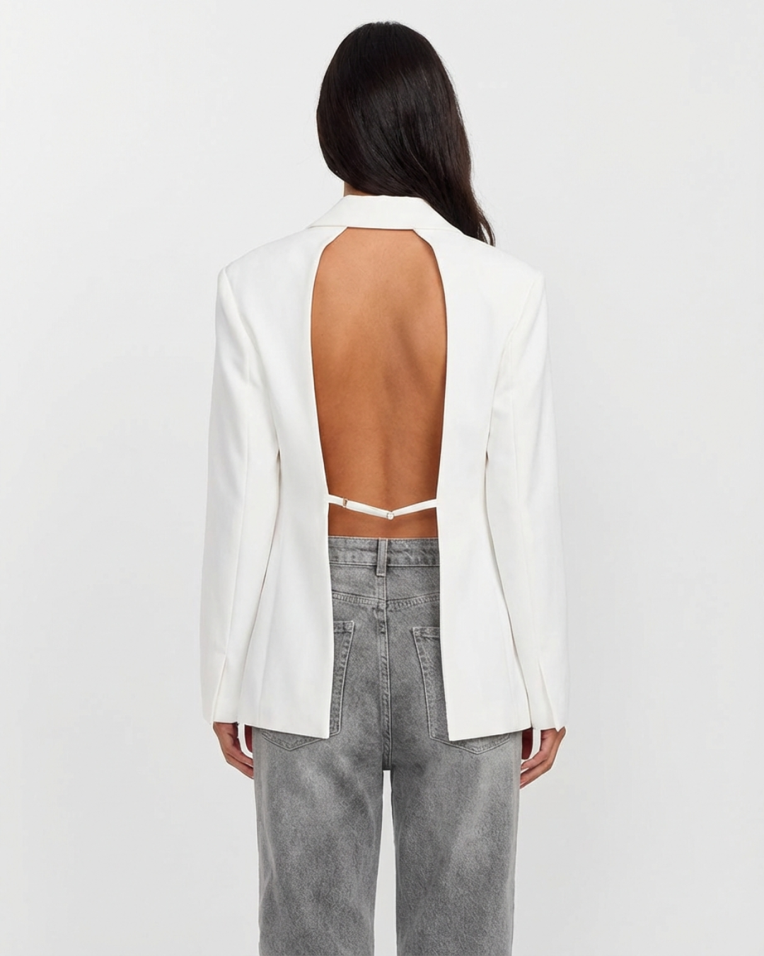 Elise | Relaxed Structured White Blazer