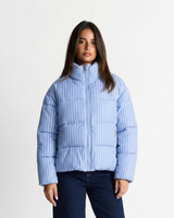Alice | Pinstripe Cropped Puffer Jacket