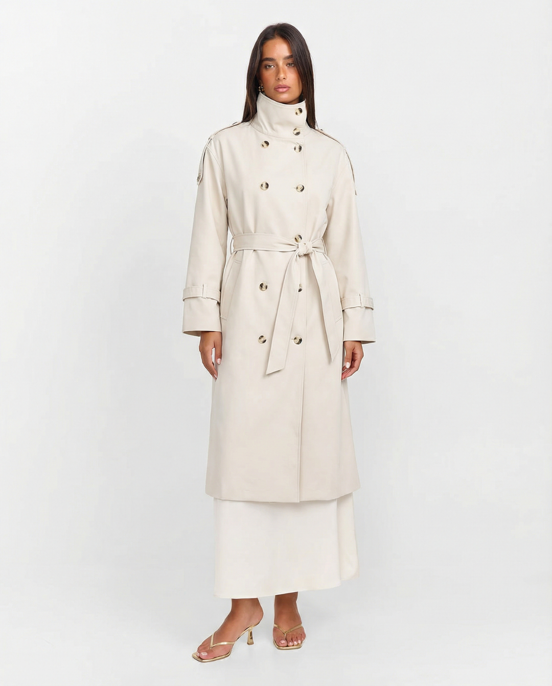 Wren | Longline Double-Breasted Trench Coat