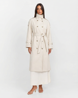 Wren | Longline Double-Breasted Trench Coat