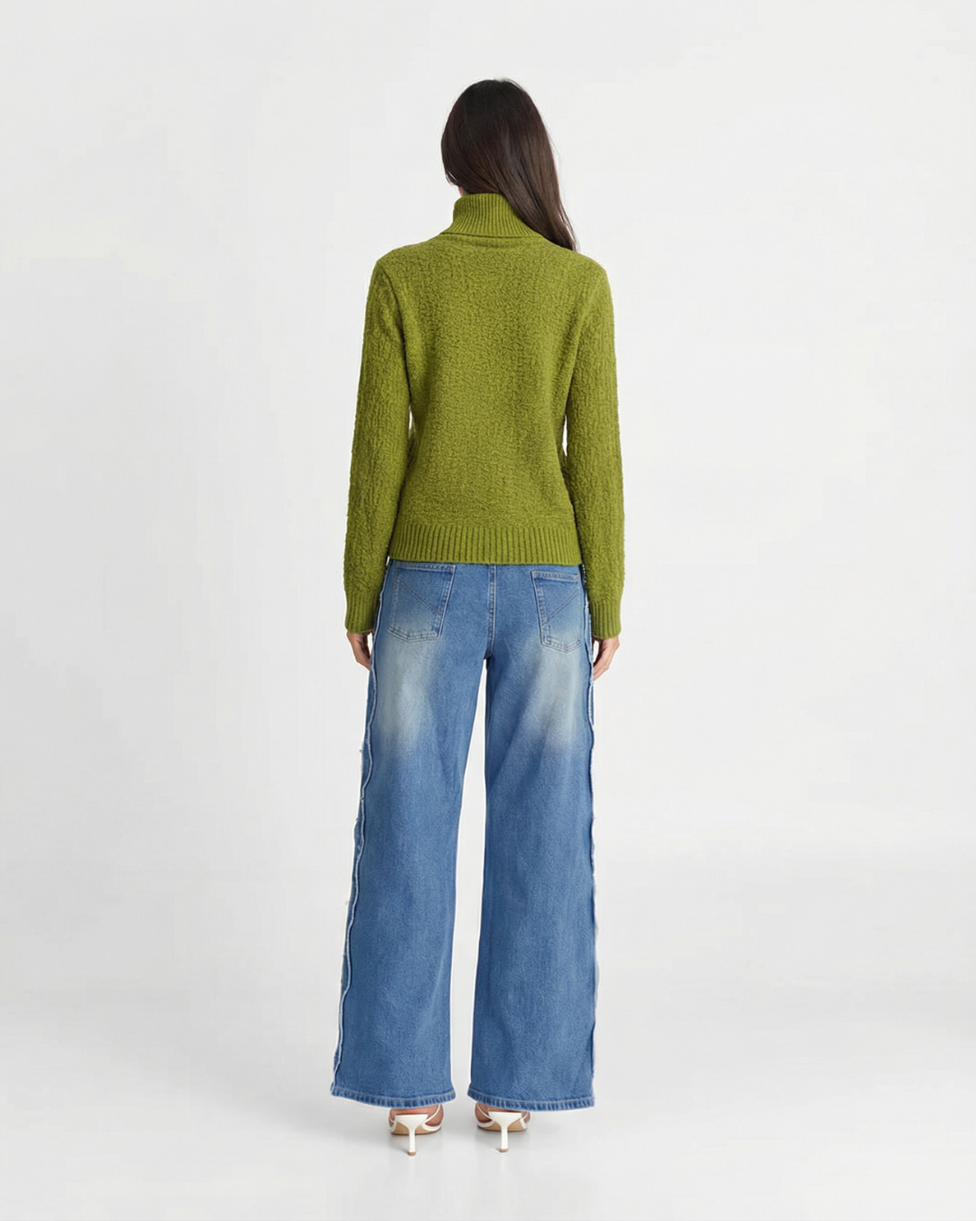 Aimee | High Stand Collar Button-Down Textured Knit Cardigan