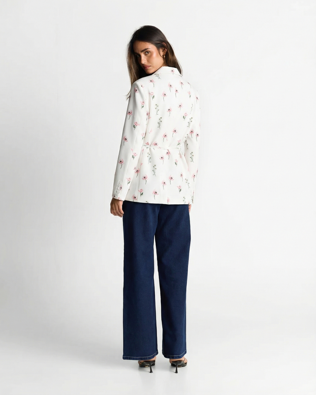 Grace | Floral Print Tie Waist Blazer