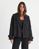 Charlotte | Cropped Double-Breasted Trench Coat