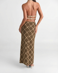 Imogen | Wrap Front Plaid Maxi Skirt