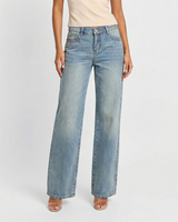 Darcie | Wide Leg Faded Wash Jeans