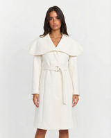 Elodie | Belted A-Line Jacket with Layered Collar
