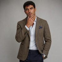 Maddox | Single Breasted Herringbone Wool Tweed Blazer