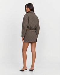 Sara | Check Cropped Jacket Mini Skirt Co-ord Set