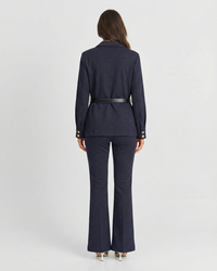 Grace | Belted Jersey Blazer Wide Leg Trouser Co-ord Set