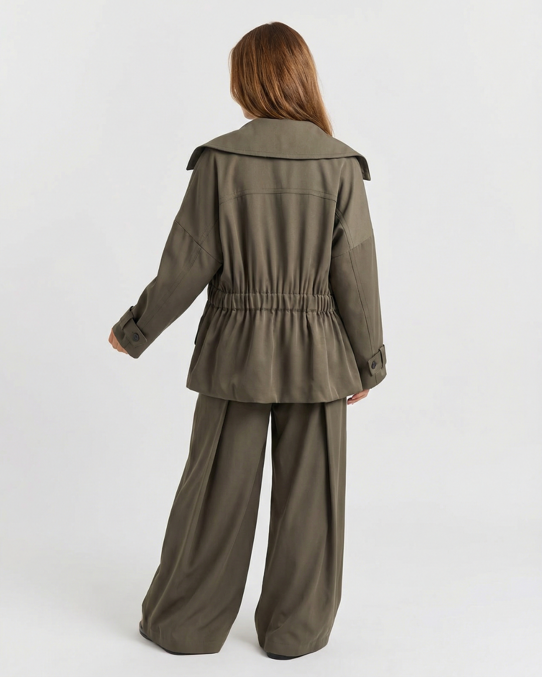 Beatrice | Wrap Jacket Wide Leg Trench-Style Co-ord Set