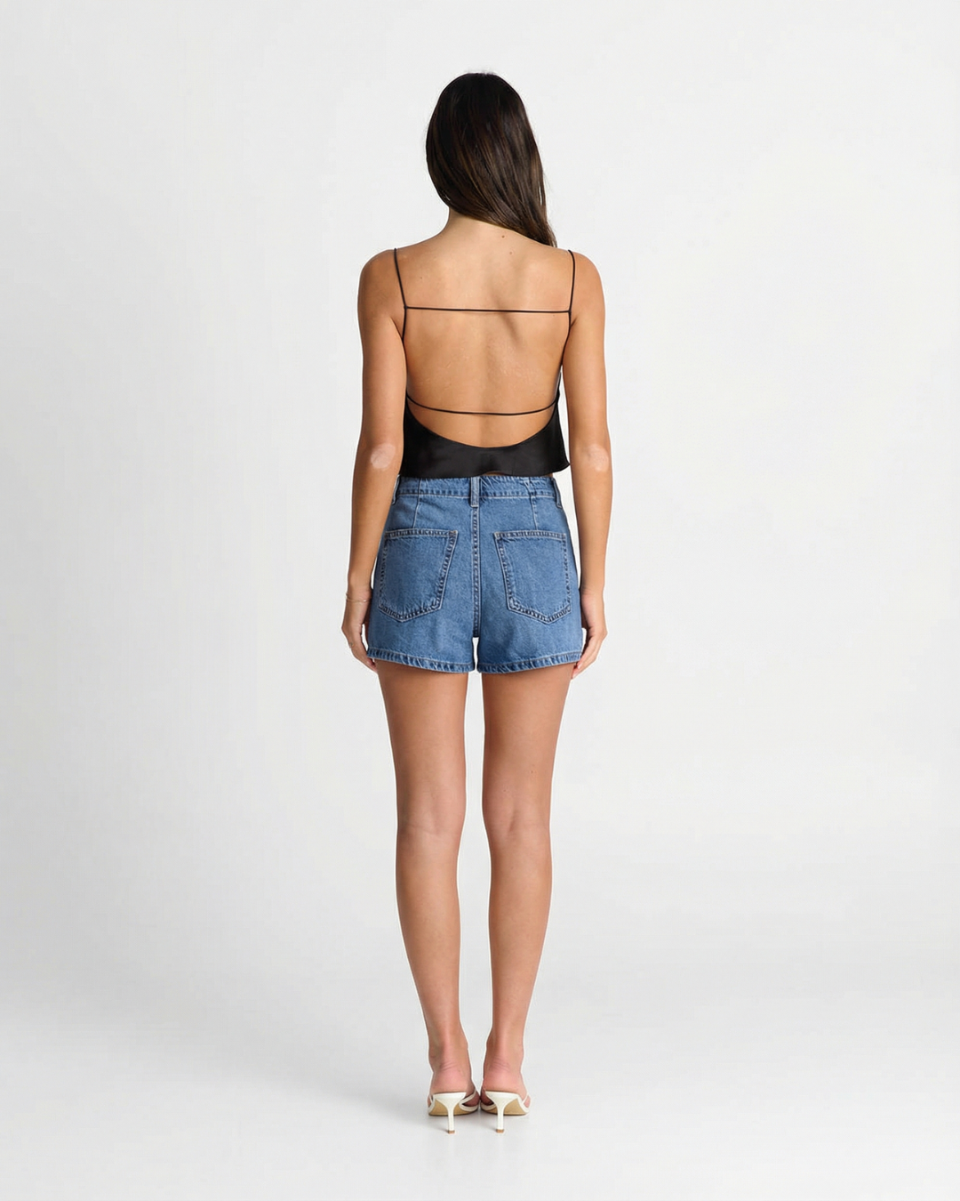 Delilah | Asymmetric Wrap-Front Denim Mini Skirt