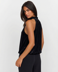 Martha | Velvet Tie-Bow Halter Top