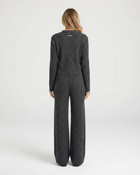 Lara | V-Neck Cardigan Ribbed Knit Wide Leg Co-ord Set