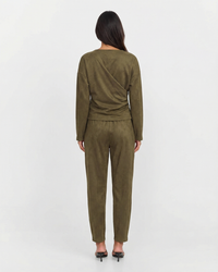 Ava | Faux Suede Wide Leg Relaxed Pants Co-ord Set
