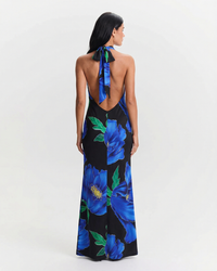 Elodie | Floral Print High Neck Bodycon Maxi Dress