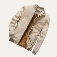 Stanmore sherpa fleece lined bomber jacket in Light Khaki