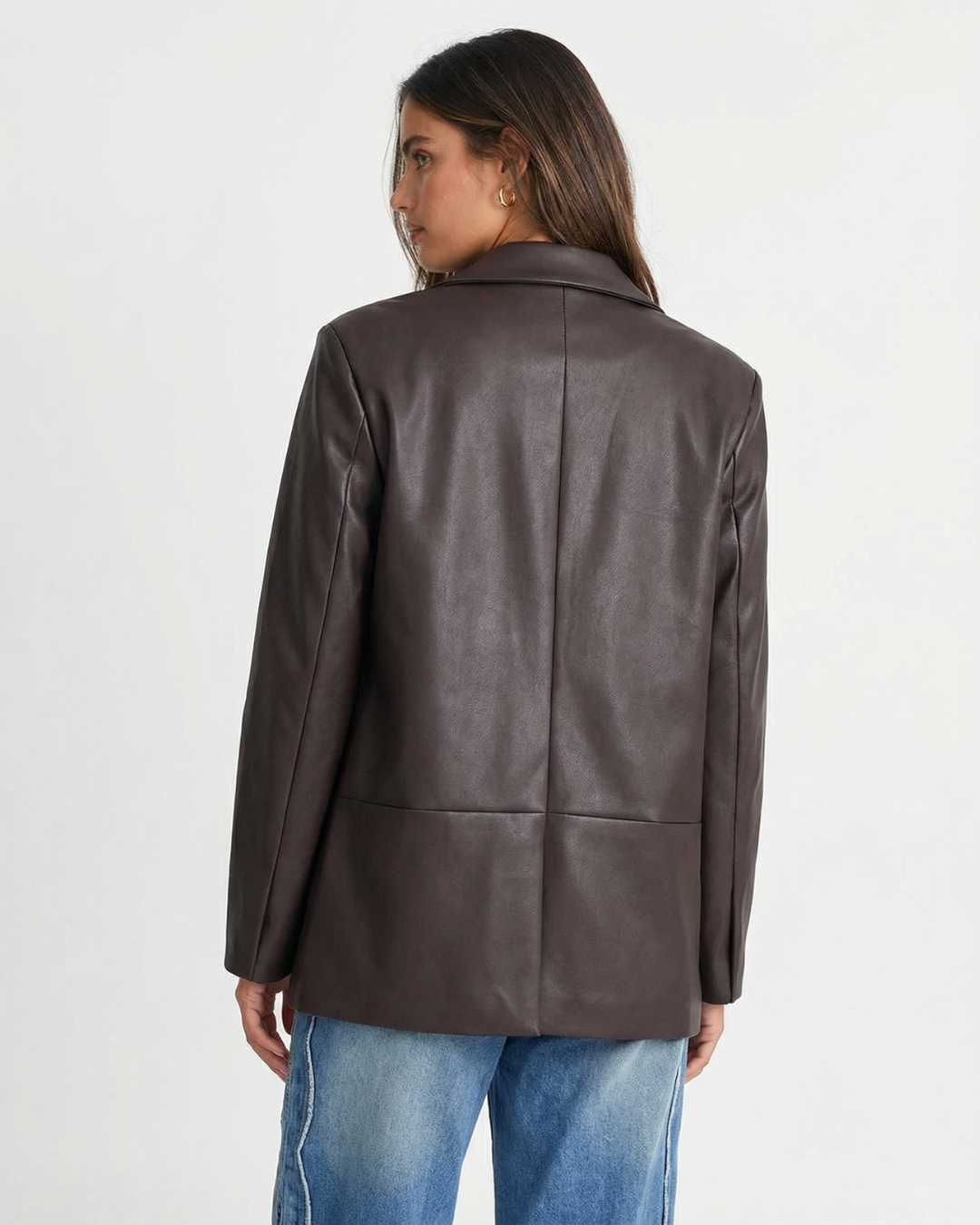 Maddison | Oversized Faux Leather Blazer
