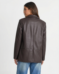 Maddison | Oversized Faux Leather Blazer