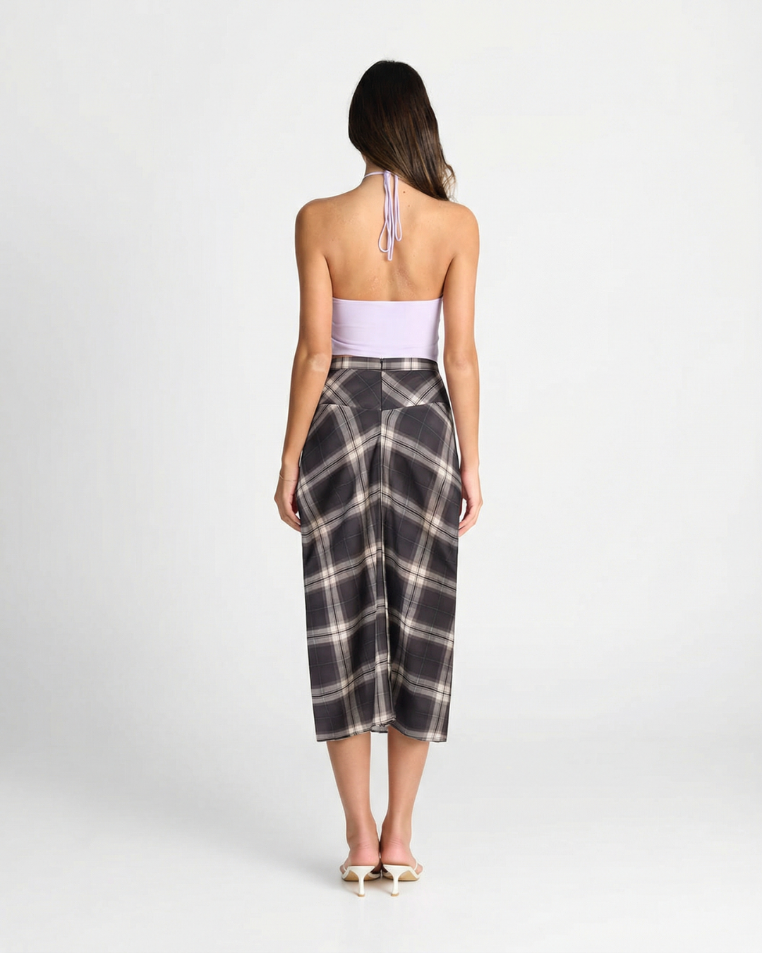 Nora | Plaid Wrap Midi Skirt