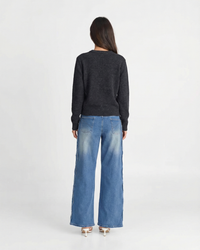 Esme | Crew Neck Ribbed Long Sleeve Relaxed Cropped Knit Top