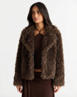 Bethany | Cropped Faux Fur Teddy Jacket