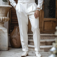 Hadleigh pleated dress trousers in White
