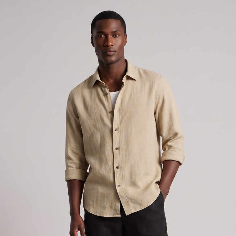 Dennis | Vintage Long Sleeve Linen Shirt