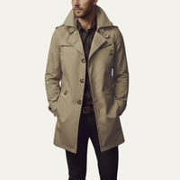 Dunstan single breasted trench coat in Khaki