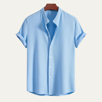 Clifford Men's Button Up Summer Shirt in Blue