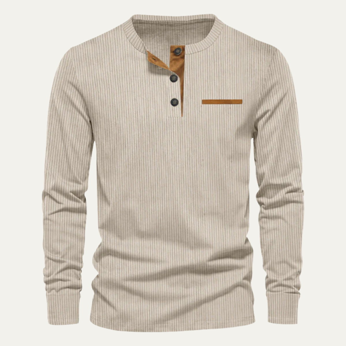 Maurice | Ribbed Long Sleeve Henley Jumper for Men