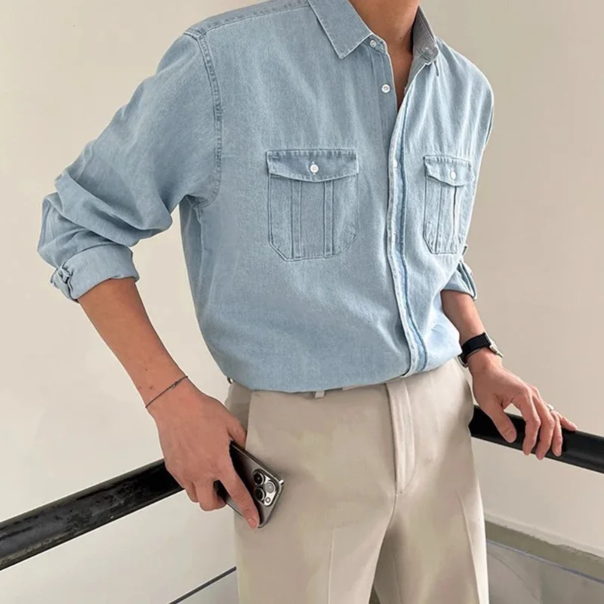 Tennyson denim shirt, fourth view