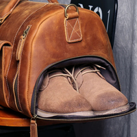 Edric | Genuine Leather Weekend Travel Duffle Bag for Men