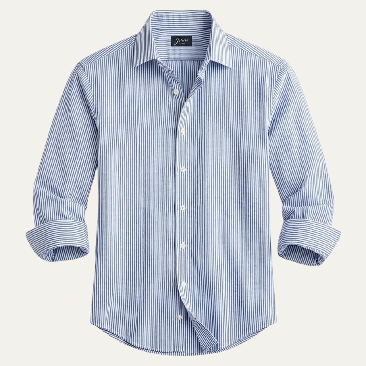 Carson | Men's Smart Classic Striped Linen Look Shirt