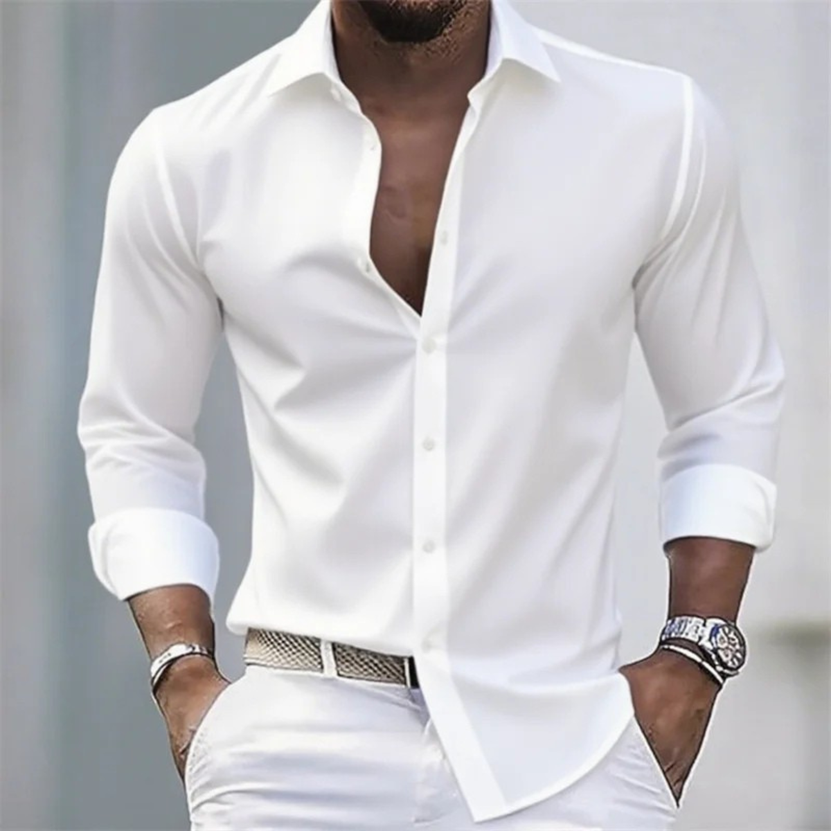 Sutton button up shirt in White