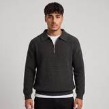 Montgomery | High Collar Slim Fit Half Zip Jumper