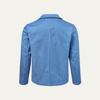 Davis striped linen blend blazer detail