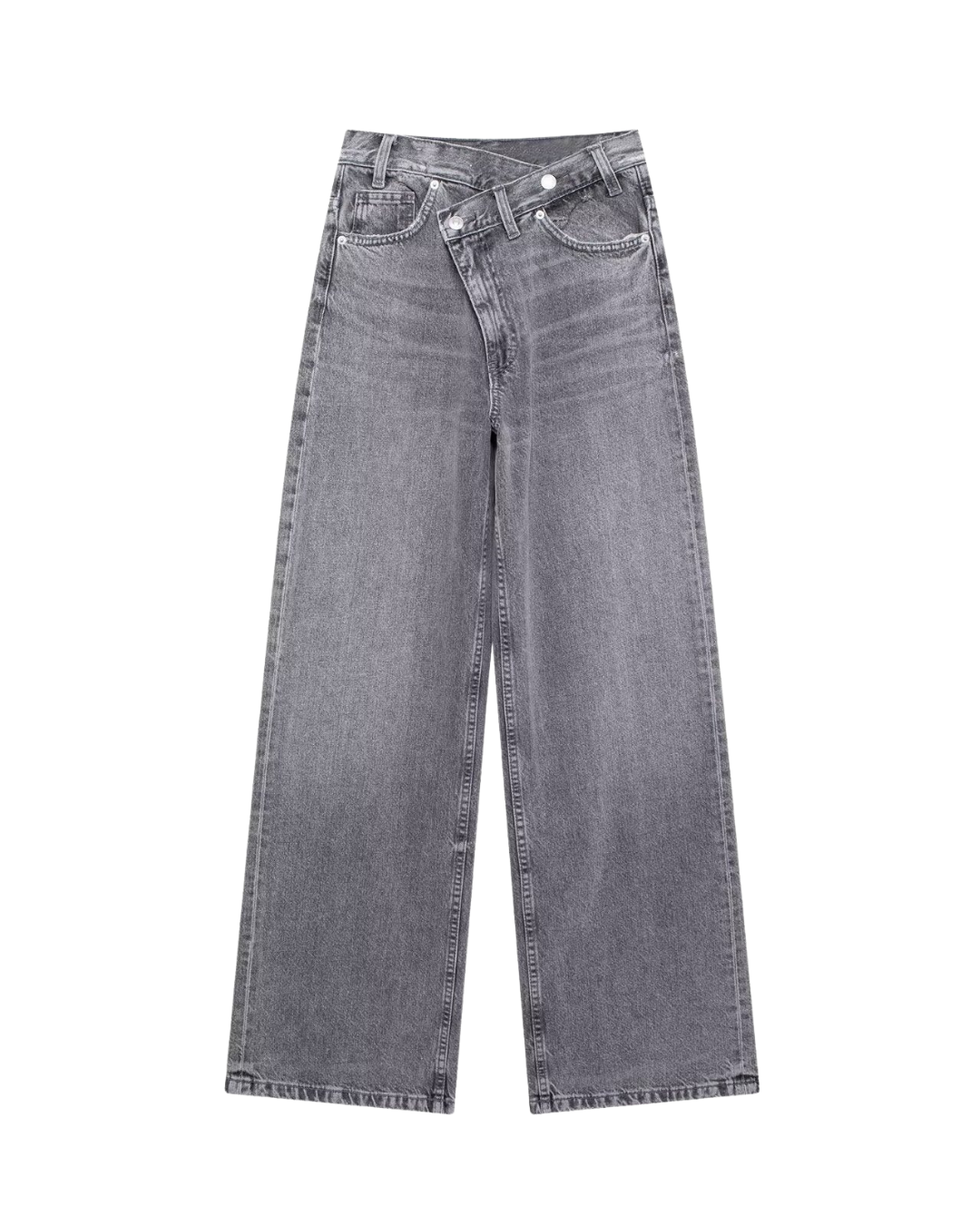 Vera | High Waisted Wide Leg Jeans Dark Wash Contrast Stitch