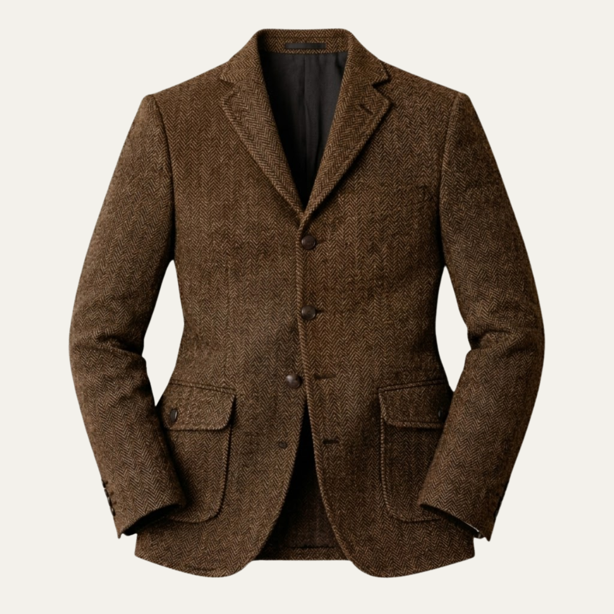 Lucian | Single Breasted Fishbone Tweed Blazer
